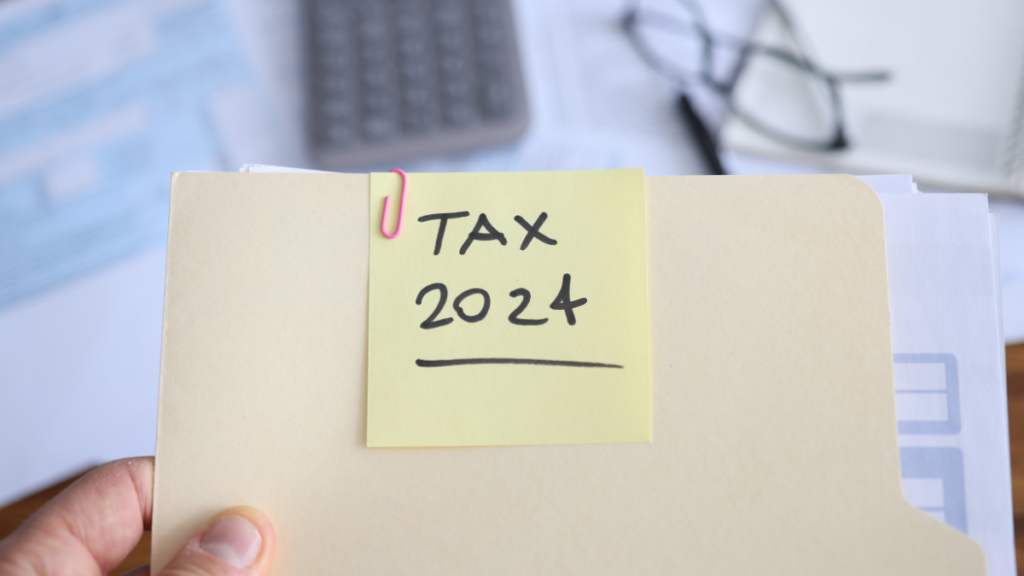 Folder with 'Tax 2024' sticky note