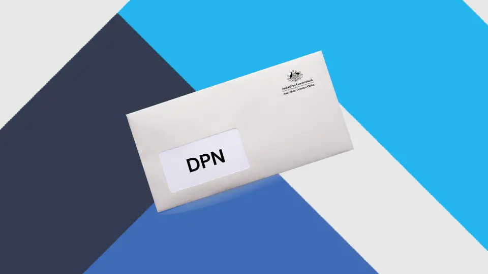 DPN Letter with ATO Tax Office logo on graphic background